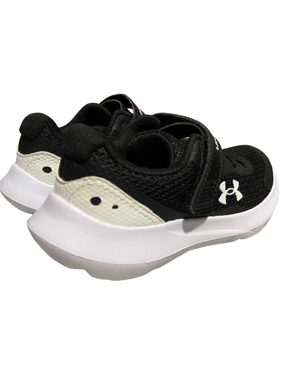 Under Armour Kids Black and White Slip-On Velcro Sneakers